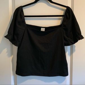 H&M black square neck top
